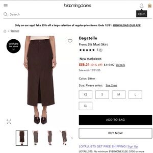 Bagatelle Dark Brown Maxi Skirt with Slit